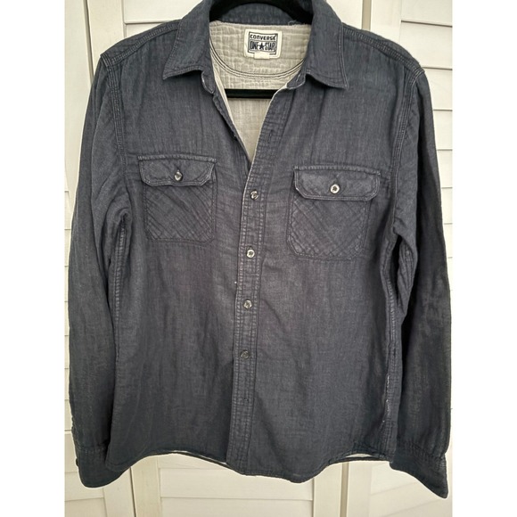 Converse One Star Shirt Jacket Button Up‎ Long Sleeve Pockets Mens Size M - Picture 1 of 10